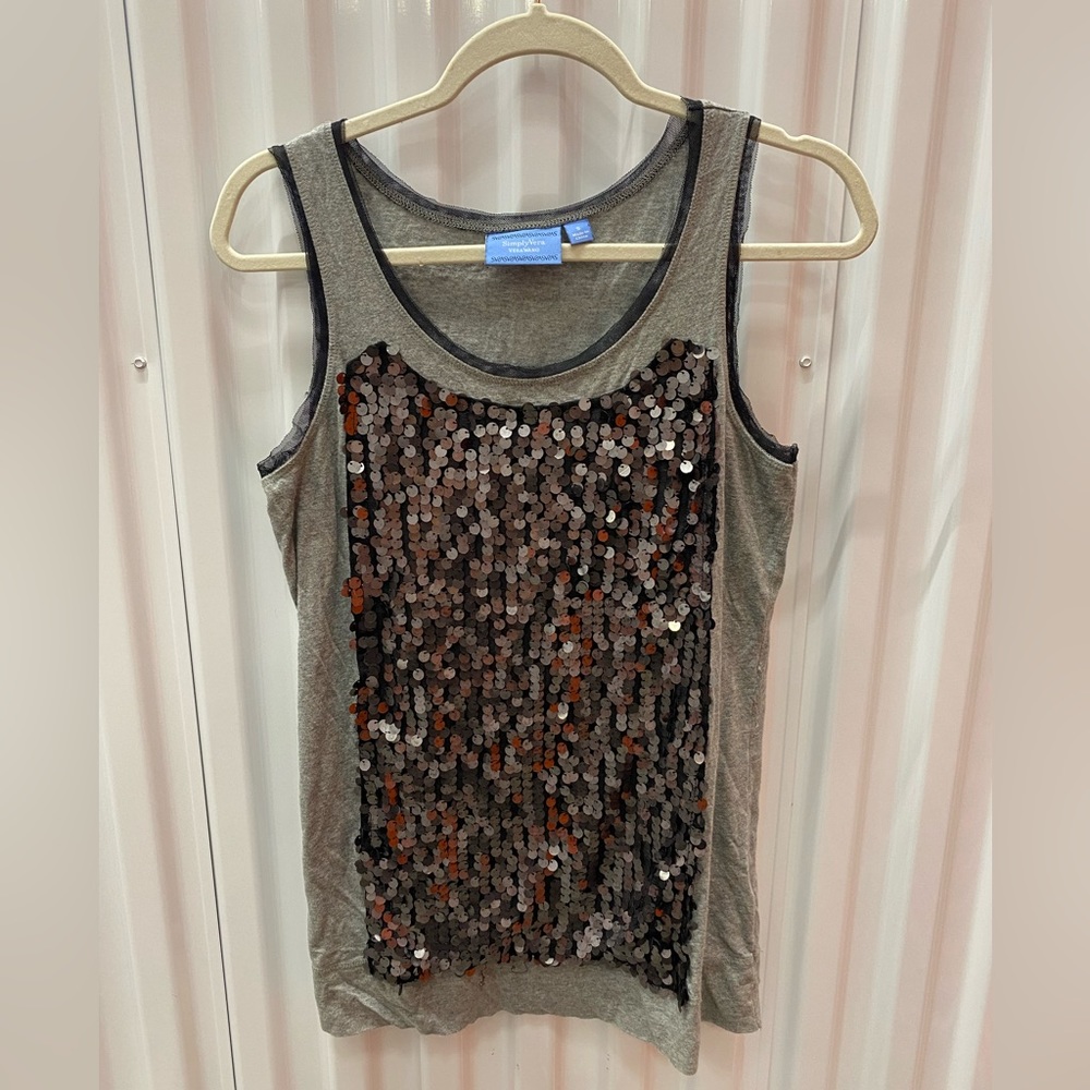 Simply Vera Sequins Silver and Gray Shirt